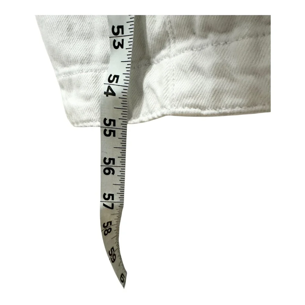 We The Free High Roller Railroad Jumpsuit M White Denim Overalls Barrel Leg